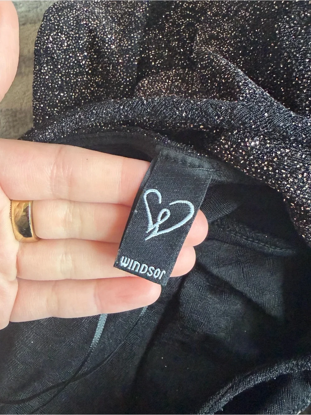 Windsor Black Glitter Strappy Mini Dress